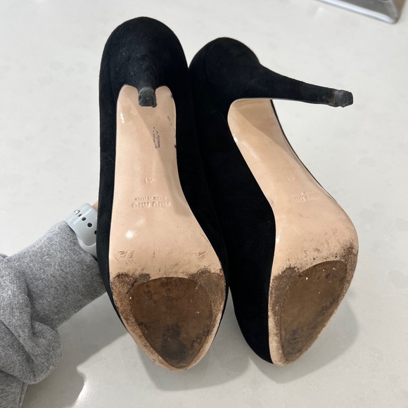 Miu Miu Calzature Donna black suede platform heels - Picture 7 of 11
